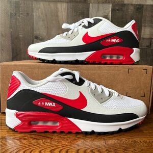 Nike Air Max 90 G Golf TB Spikeless White University Red Black DX5999-162 Men 13